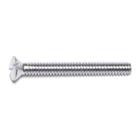 Midwest Fastener #6-32 x 1-1/4 in Slotted Oval Machine Screw, Chrome Plated Steel, 15 PK 68575